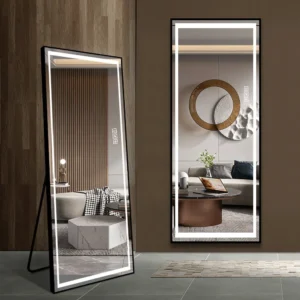LED Mirror Full Length Mirror with Lights Wide Standing Tall Full Size Mirror for Bedroom Giant Full Body Mirror Large Floor Mirror with Lights Stand Up Dressing Big Lighted Mirror